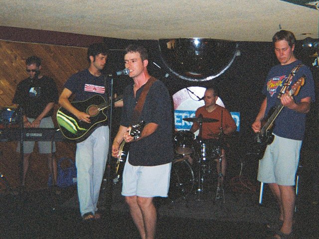 A picture of the band performing at The Underground for friends about to be married.